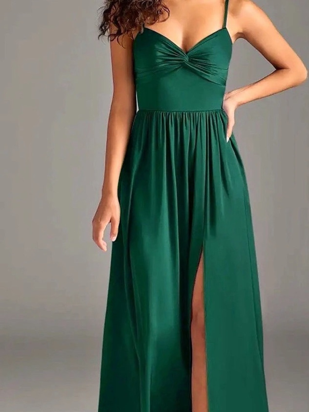 Azazie Zeya Emerald Maxi Dress US A10 NWT